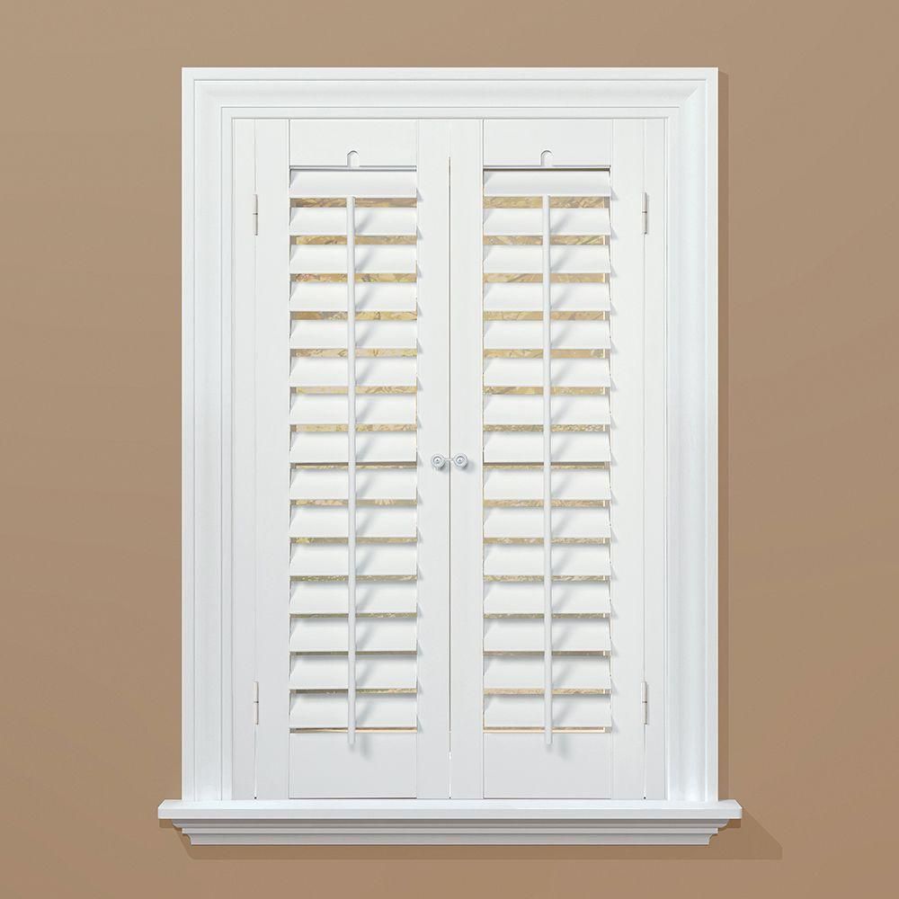 Homebasics Plantation Faux Wood White Interior Shutter