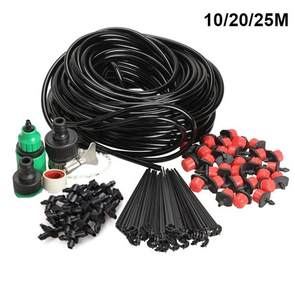 Flower Bed Patio Greenhouse Plants Micro Flow Drip Watering Irrigation System Gwhole Kit Diy Plant Self Sprinkler For Garden Landscape Outdoors Automatic Equipment Flower Bed Patio Greenhouse Plants, Patio Drip Irrigation System