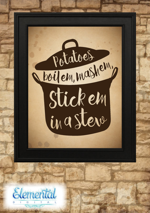 Instant Printable Sam Wise Potatoes Quote Vintage Poster Sam Wise Potatoes Quote Vintage Poster