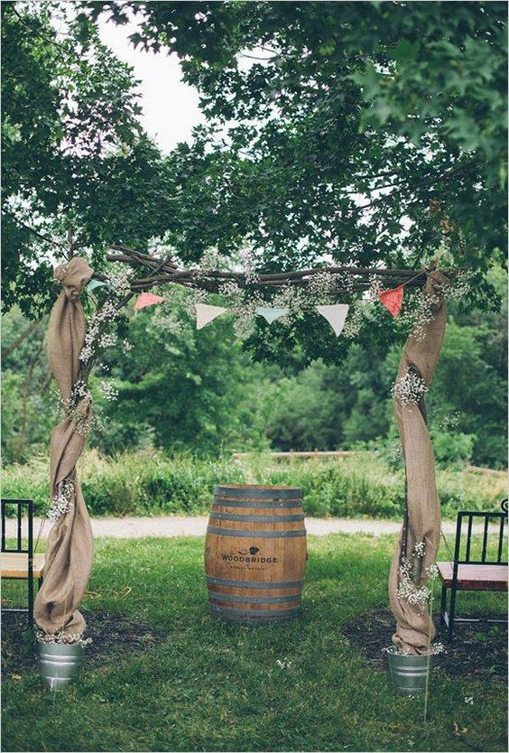 Top 20 Rustic Burlap Wedding Arches & Backdrop Ideas Roses & Rings
