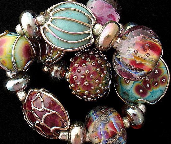 Lampwork Beads For Jewelry Supplies Handmade Glass Beads For Necklace Beaded Bracelet Lampwork Beads Jewelry Sets Pattern Beads Art Beads