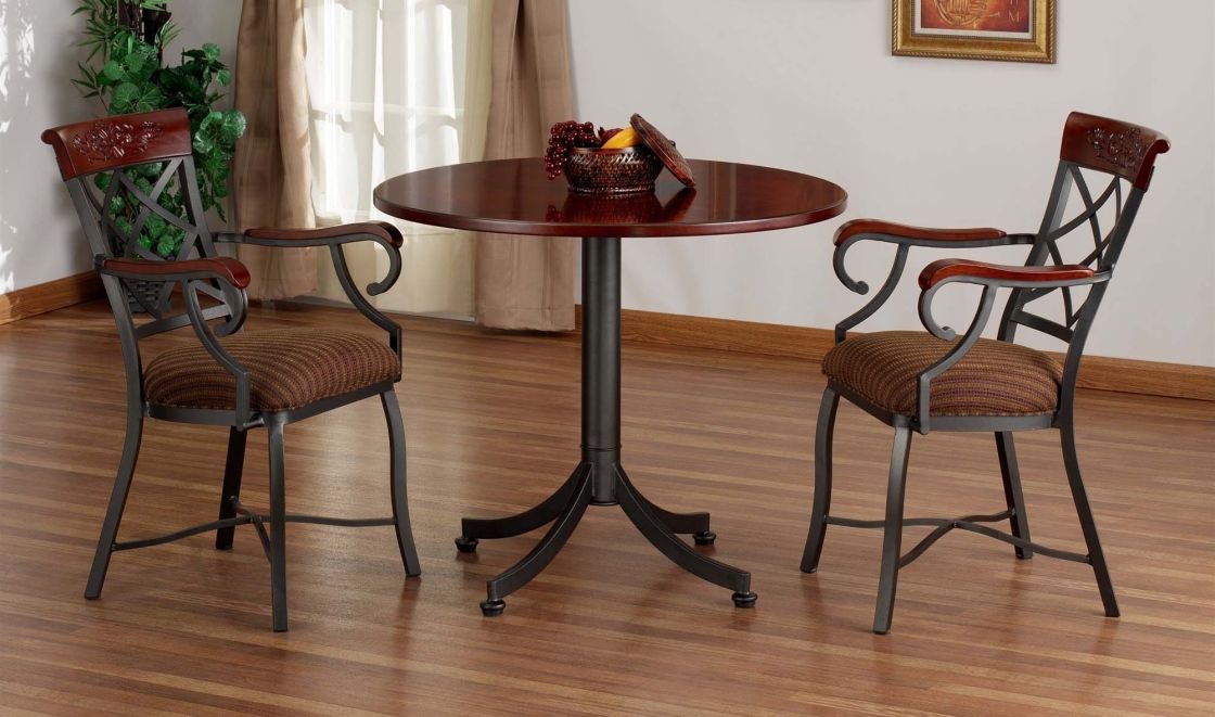 Affordable Bistro Table Set Inspiration For Cafe Presenting Dark Affordable Bistro Table Set Inspiration For Cafe Presenting Dark Cherry Finish Wood Round With Black