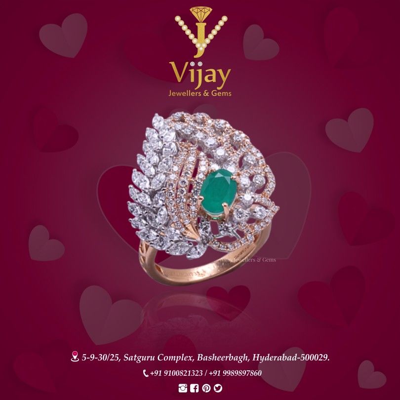 Take A Moment & Seize It Forever With Your Love with Our Exclusive Conceptualised Diamonds & Emerald Ring!♥️ Avail a Royal Range of Designer Gold & Diamond Jewellery Collection at @vijayjewellers_ For Queries & Orders, DM us / call us on +91 91008 21323 / Visit our Store at Basheerbagh, Hyderabad #VijayJewellersAndGems #JewelleryStore #JewelleryBoutique #DiamondJewellery #GoldJewellery #vday #valentineday #valentinegift #celebratinglove #diamondring #emeraldring #emeralds #diamonds #indianjew Gold Diamond Jewelry, Diamond Rings, Emerald Ring, Sapphire Ring, Valentine Gifts, Valentines Day, Vday, Polki, Emeralds