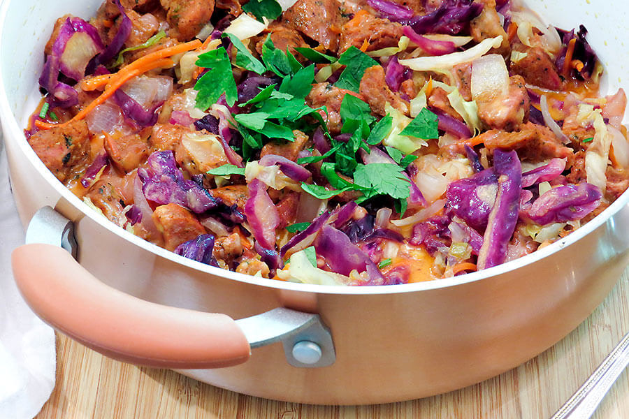 Spicy Sausage & Cabbage Skillet Melt | Ruled Me | Recipe in 2020