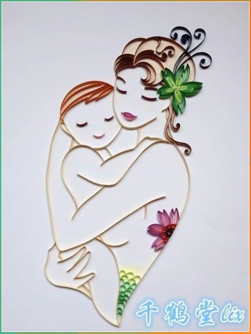 Amazing paper craft quilling art mother's love | Art Quilling Christmas Trees
