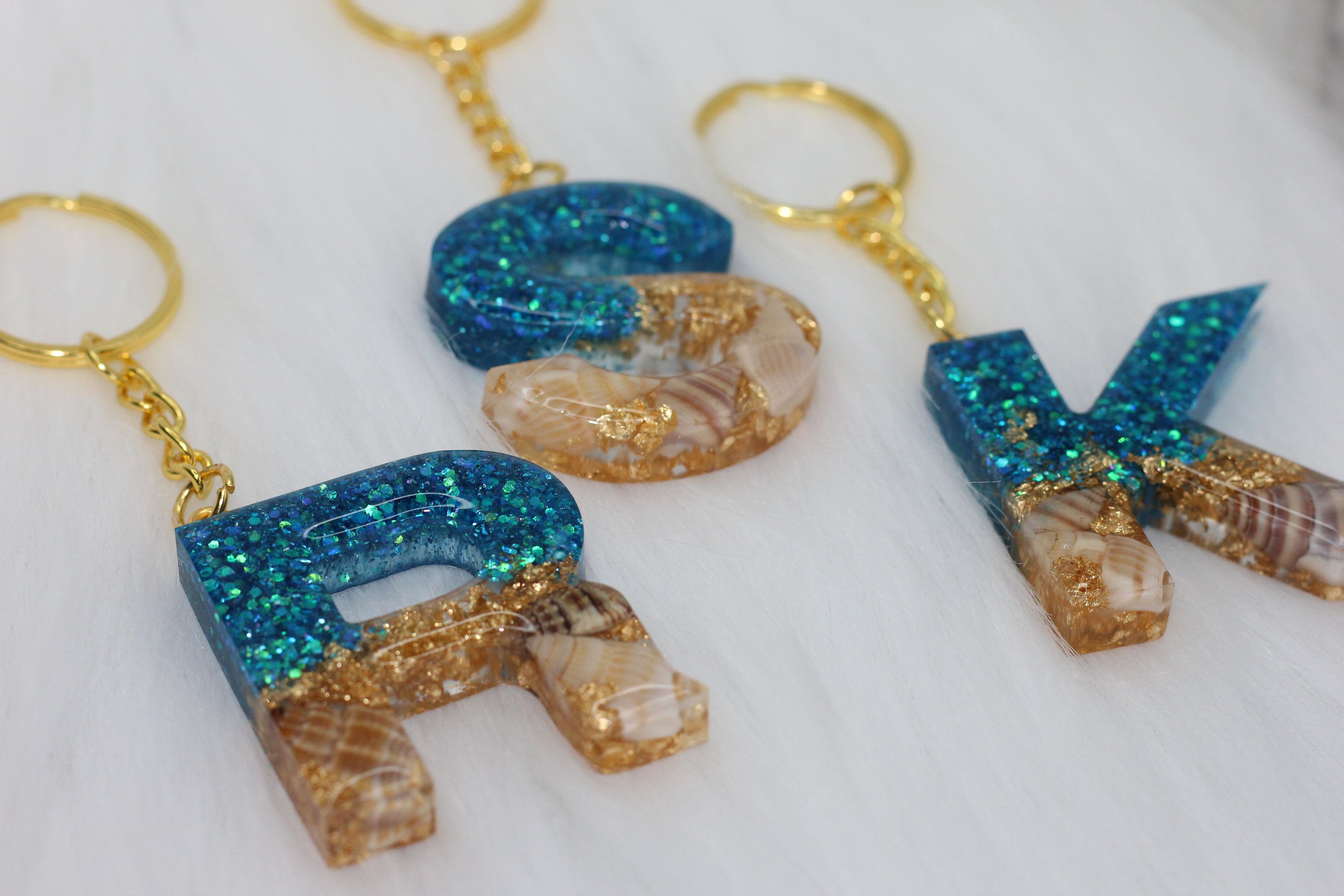 Beach Themed Initial Letter Resin Keychain Resin Letter Keychain beach-themed-initial-letter-resin-keychain-resin-letter-keychain
