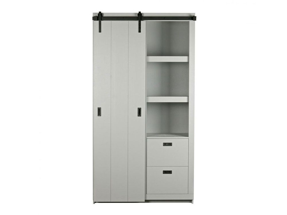 Armoire design bois porte coulissante Barn - Couleur - Gris béton - porte d armoire coulissante Armoire design bois porte coulissante Barn - Couleur - Gris béton - porte d armoire coulissante