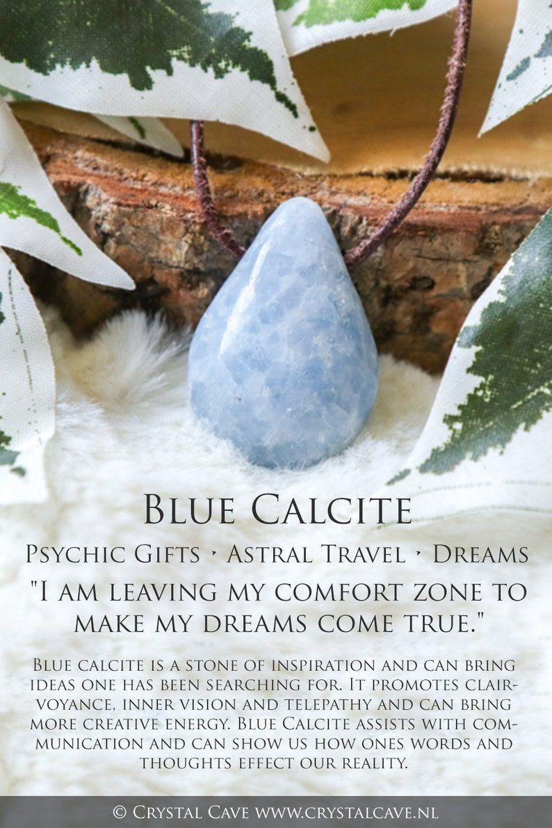 Blue Calcite Polished Necklace Pendant Drilled Stone | Etsy Minerals And Gemstones, Crystals Minerals, Stones And Crystals, Gem Stones, Crystal Cave, Crystal Gems, Crystal Necklace, Crystal Vibes, Crystal Magic
