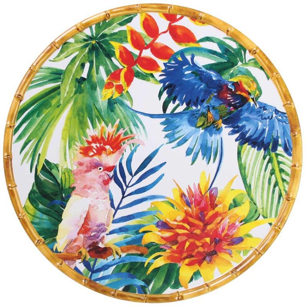 Taille moyenne Plateau de service en mélamine avec motif coccinelle et poule