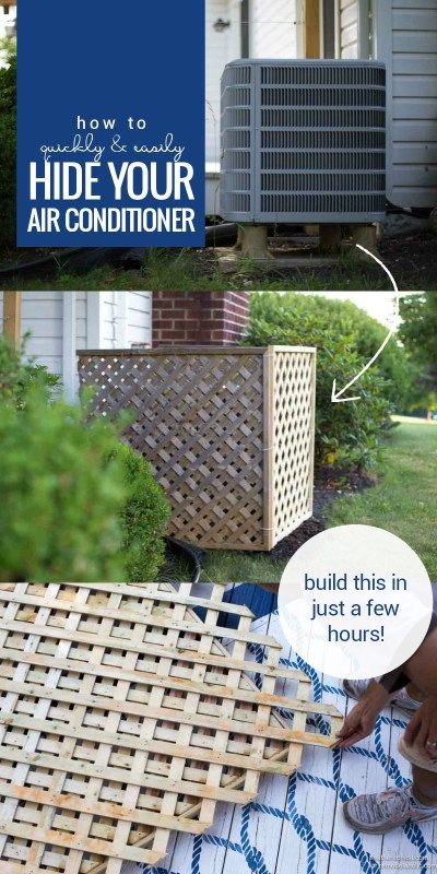 Hide Your AC Unit: DIY Outdoor Air Conditioner Screen with Lattice #outdoorliving #diyproject #remodelaholic #wooden Outdoor Ac Unit, Diy Outdoor, Outdoor Spaces, Outdoor Living, Outdoor Area, Air Conditioner Cover Outdoor, Air Conditioner Hide, Backyard Oasis, Backyard Decor