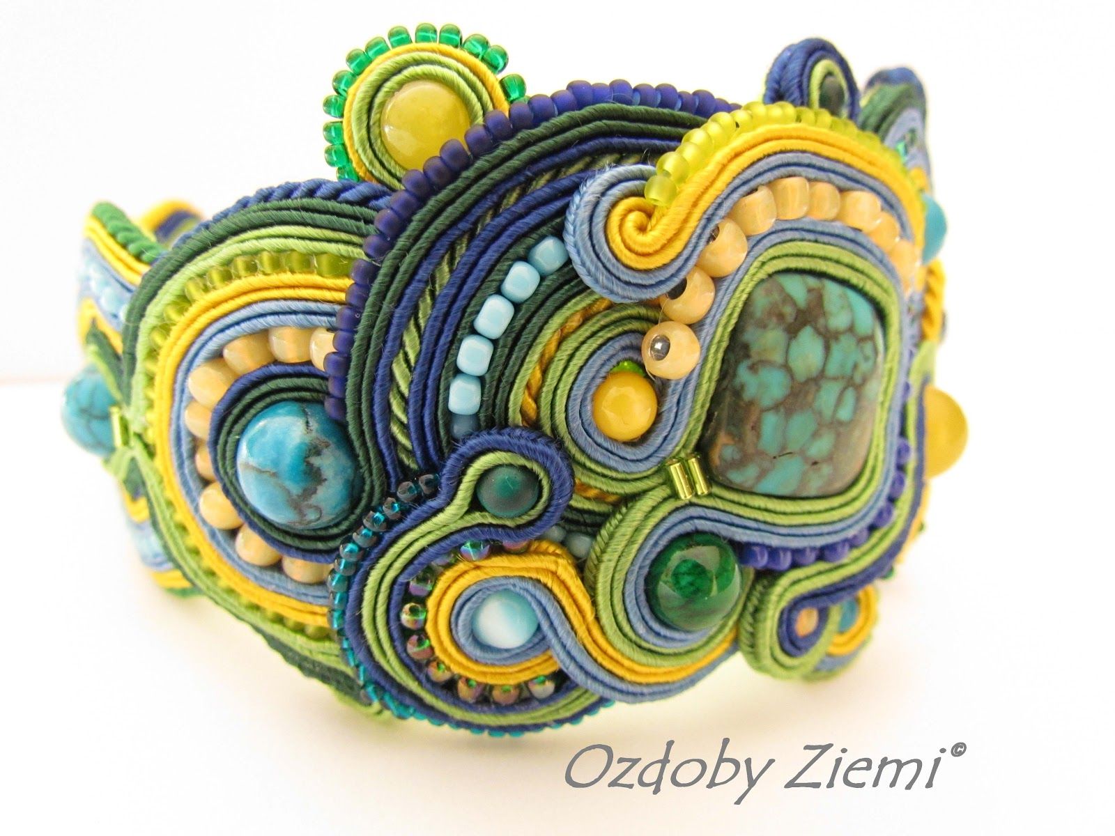 bransoletka SILANGANAN Soutache Jewelry, Etsy Jewelry, Turquoise Bracelet, Jewelery, Jewelry Design, Etsy Shop, Bracelets, Handmade, Fashion