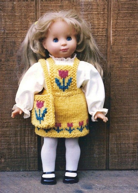 18" Doll Knitting Pattern will fit American Girl Tulip Jumper and Tote 18" Doll Knitting Pattern will fit American Girl Tulip Jumper and Tote