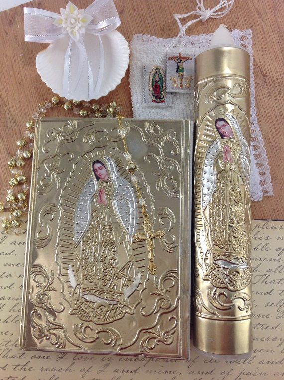 Our Lady of Guadalupe First Communion Boys Gift Set with a Spanish New Testament Bible