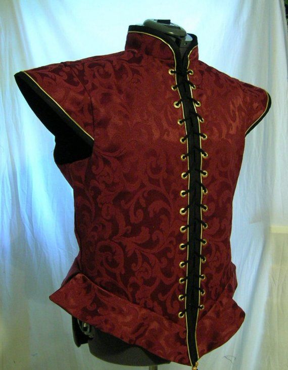 Burgundy and gold Med Renaissance Doublet