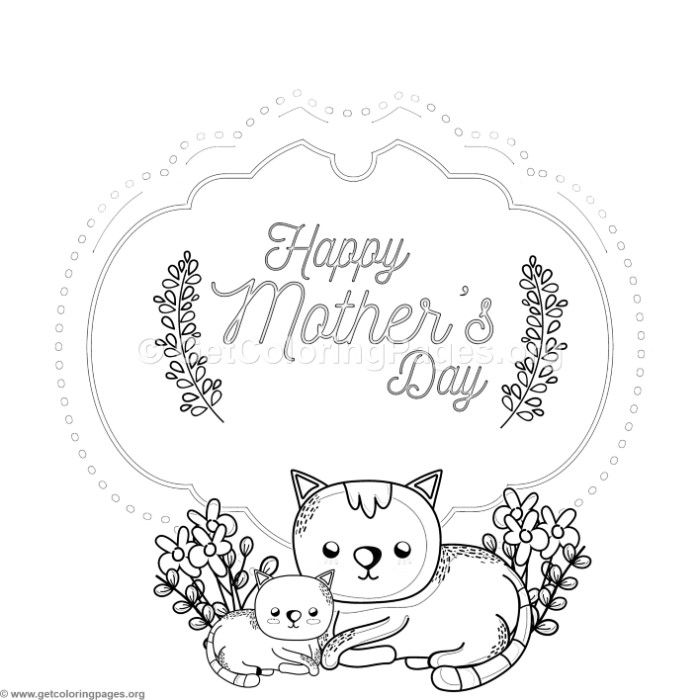 Download Free Instant Download Cute Cats Mother's Day Card Coloring Pages #coloring #coloringbook #col ...