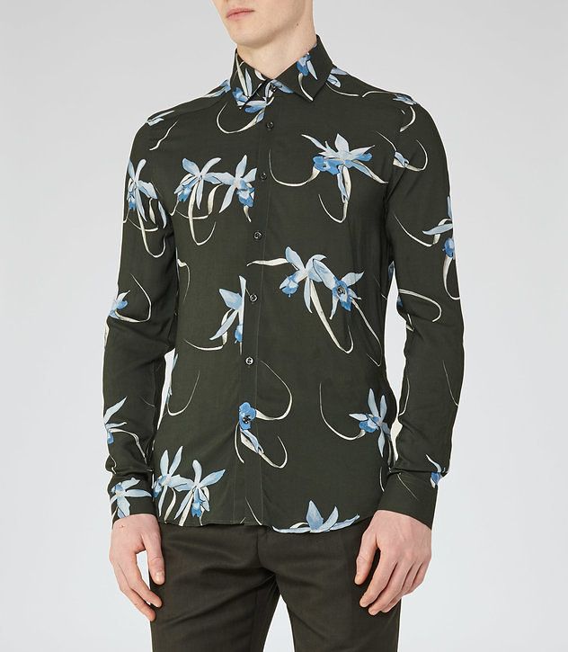 Oaker Emerald Floral Print Shirt - REISS | Mens clothing styles ...