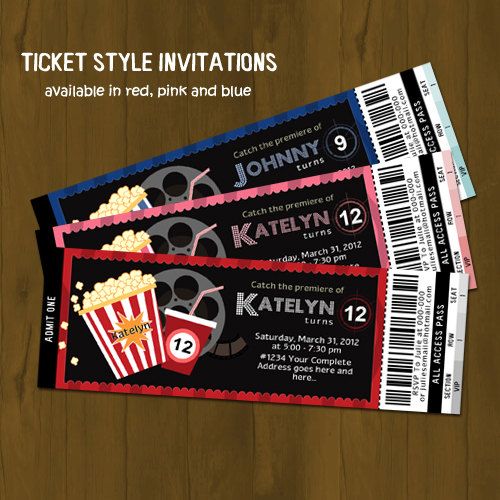 movie night printable birthday party package diy printable movie night invitations
