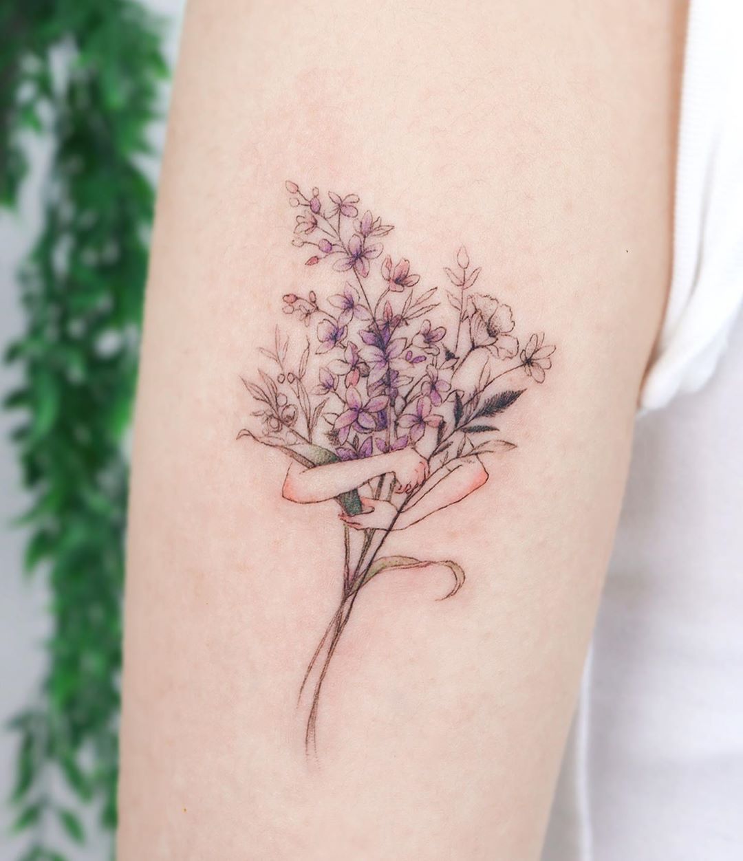 Lilac and hug . . . . . . . . . . colourtattoo koreatattoo 