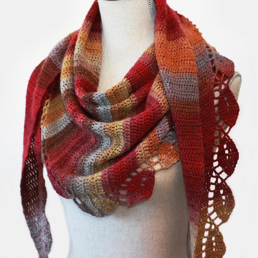 Autumn Leaves Shawl Crochet pattern by knot•sew•cute design shop