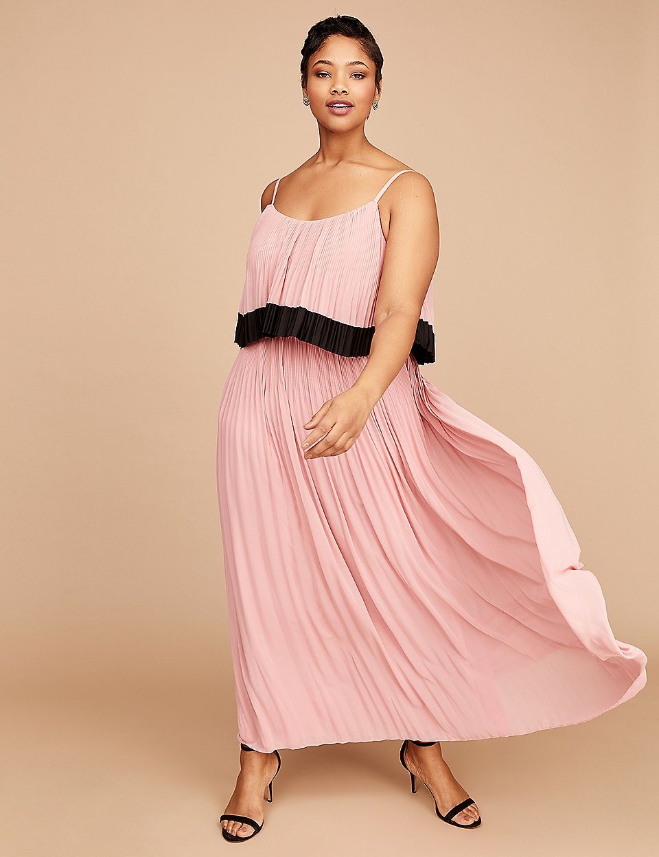 Tiered Pleated Maxi Dress Lane Bryant Maxi dress