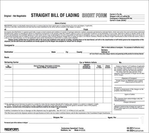 short bill of lading