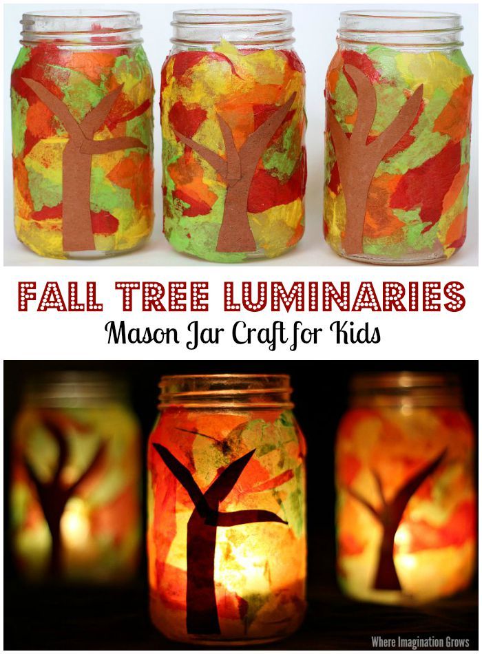 mason jar fall luminaries craft fall crafts and activities fall