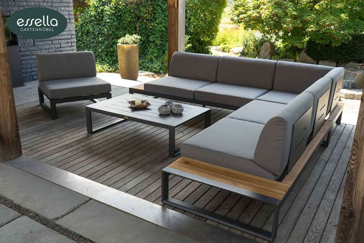 Exclusive Poly Rattan Sonneninsel Flach Rattan Festes Dach Sandfarben Rattan Mobel Garten Tagesbett Hinterhof Terrassen Designs