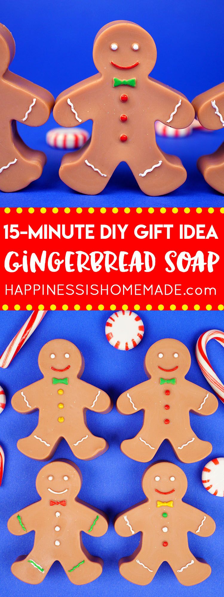 15-Minute DIY Gingerbread Man Soaps - Happiness is Homemade