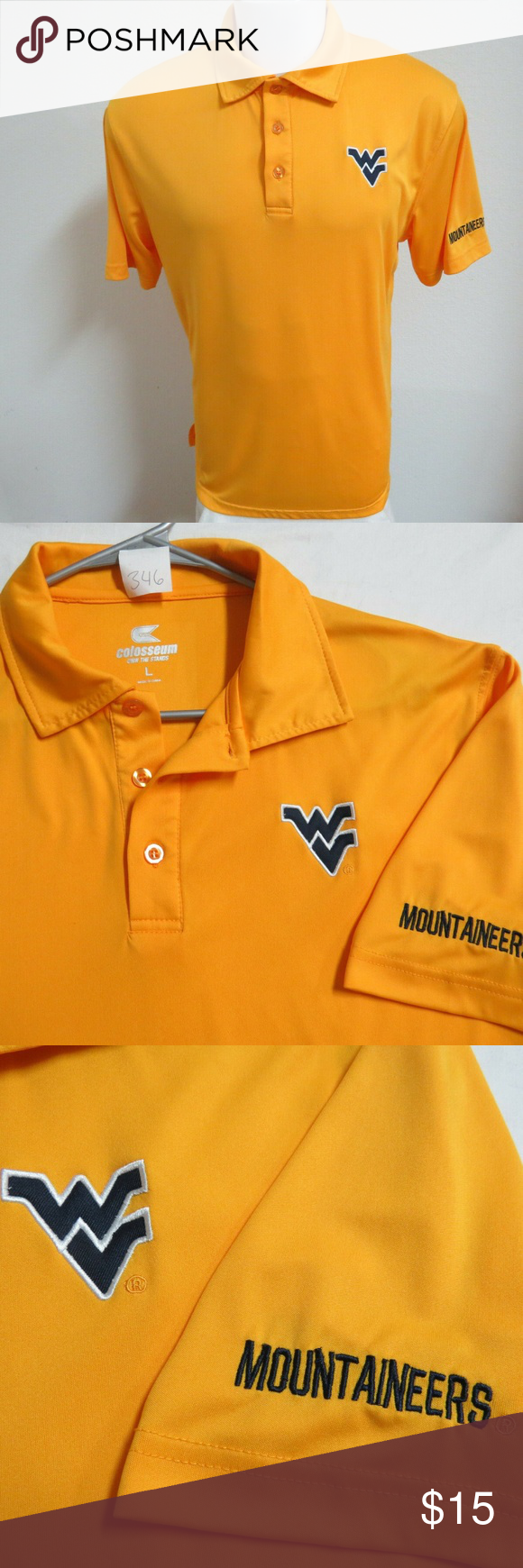 Sz L Mountaineers Mens Polyester 346 Golf Polo Mens Shirts Men Polo