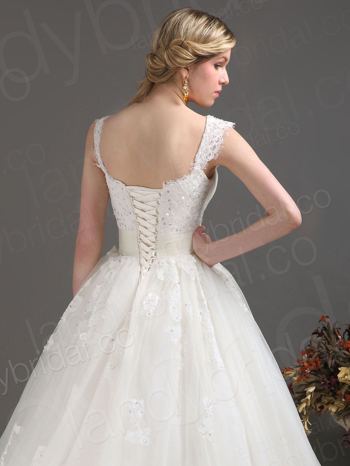 lace up corset wedding dress