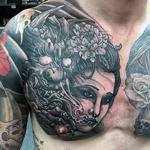 Top 103 Hannya Mask Tattoo Ideas 2020 Inspiration Guide Japanese Tattoo Tattoo Style Mask Tattoo