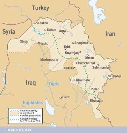 a map of iraqi kurdistan it is an autonomous region that governs its own affairs