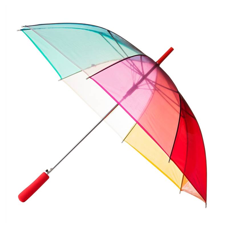 Clear Rainbow Umbrella - Bright and cheerful #clearumbrella