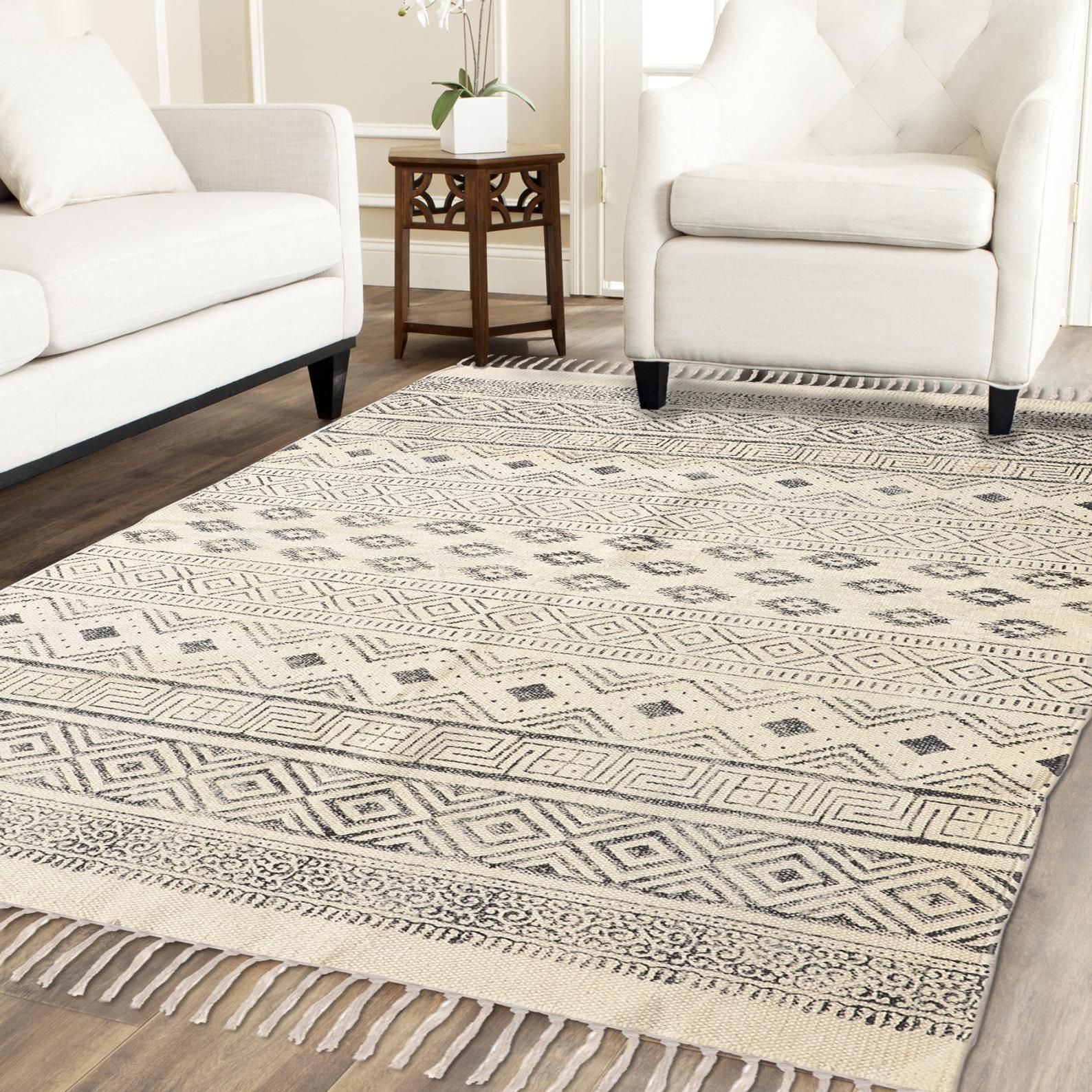 6x9 Feet Handblock Printed Rug Indian Rug Large Rug Rug Runner 6x9-feet-handblock-printed-rug-indian-rug-large-rug-rug-runner