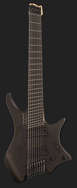 Strandberg Boden Metal NX 8 BK Granite, 8-Snarige elektrische gitaar, Chambered body: Sassafras, Bovenblad: esdoornhout, Hals: esdoornhout, Fretboard: Richlite, Topkambreedte: 56 mm, Fretboard radius: 508 mm, Scale: 667 - 711 mm, 24 Edelstalen frets, Pickups: Fishman Fluence Modern 8 Alnico Soapbar (hals) en Fishman Fluence Modern 8 Ceramic Soapbar humbucker, Volume control met push/pull-functie voor Coil Tap, Tone control met push/pull-functie voor Voice 2, Brug: Strandberg EGS Fixed Bridge Rev Green Electric, Radii, Hardware, Guitar Body, Black Granite, Solid Maple, Stainless Steel, The Originals, Products