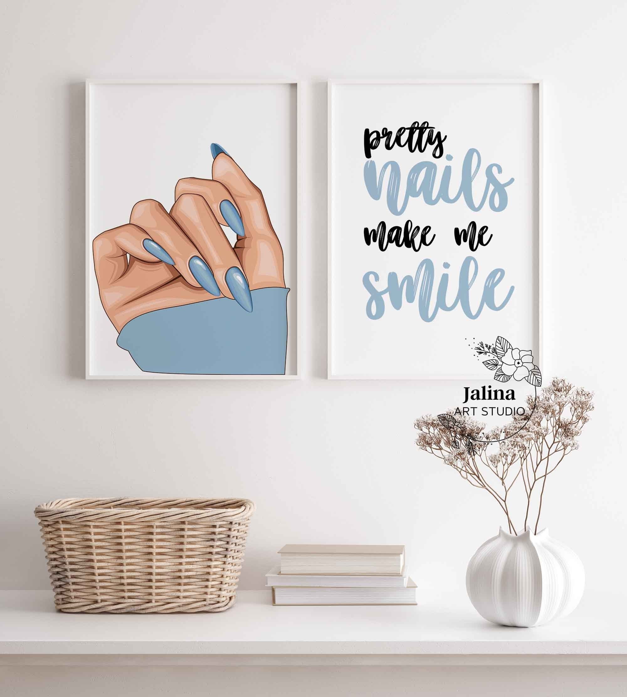 Nail Tech wall art, Printable wall decor for Nail salon, Set of 2 prints, Nail Tech gift | DIGITAL DOWNLOAD Beauty Studio Decor, Beauty Salon Decor, Nail Salon Decor, Nail Room, Mandala Wall Art, Tech Gifts, Online Printing Services, Bathroom Wall Decor, Unique Wall Art