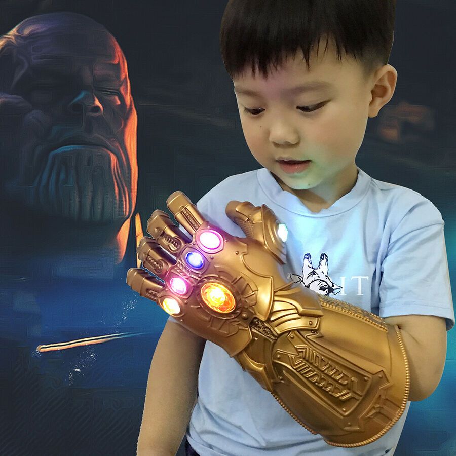 US Avengers Infinity War Thanos LED Light Gauntlet Gloves Cosplay Costume Prop