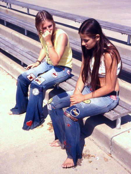 jeans with patches -- I remember going to the store to buy the patches ...