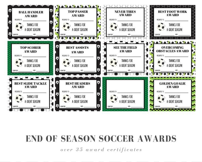 End of Season Soccer Award Certificates 30 Soccer Certificates Etsy End of Season Soccer Award Certificates 30 Soccer Certificates Etsy
