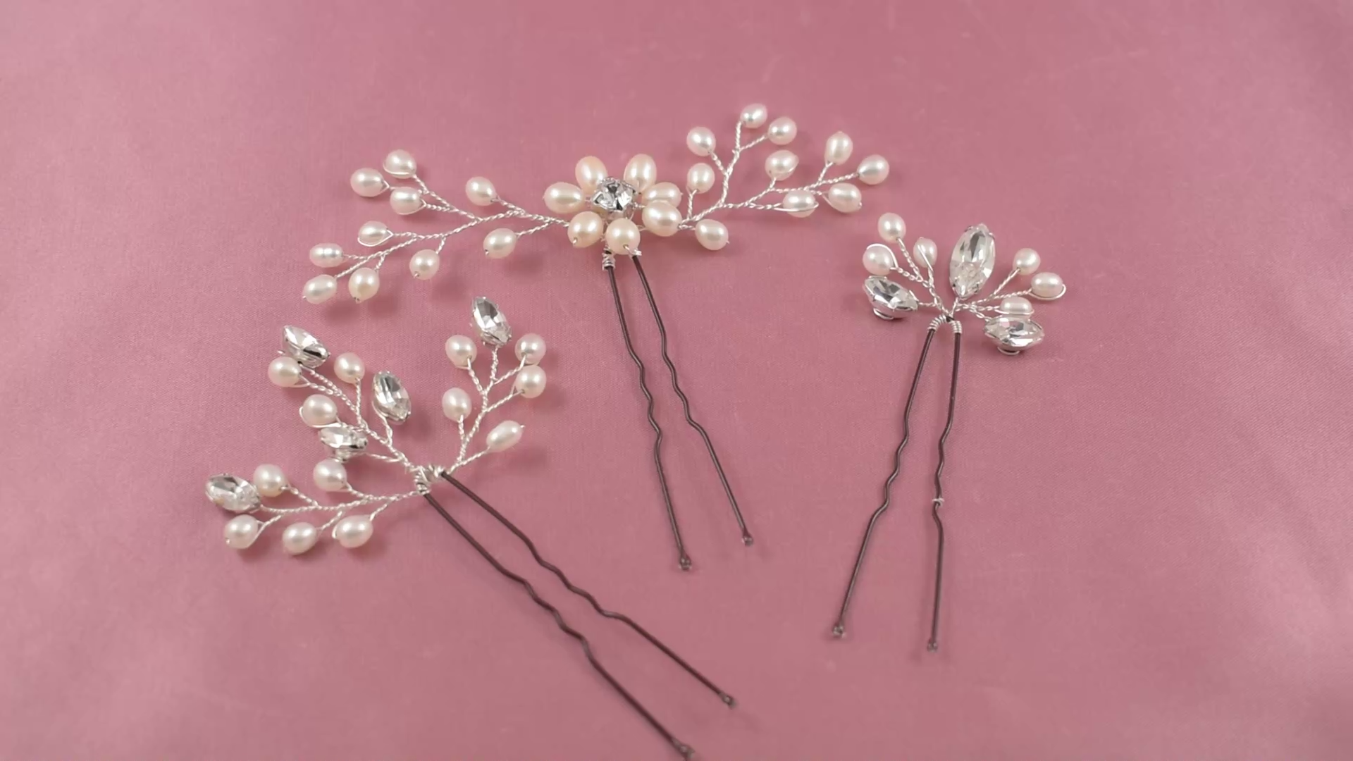 Bridal Pearl and Diamante Hair Pins