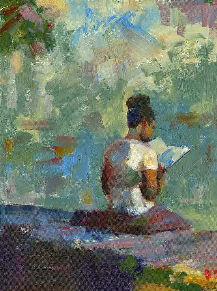 Darren Thompson Fine Art Stillness Reading Art Art Painting