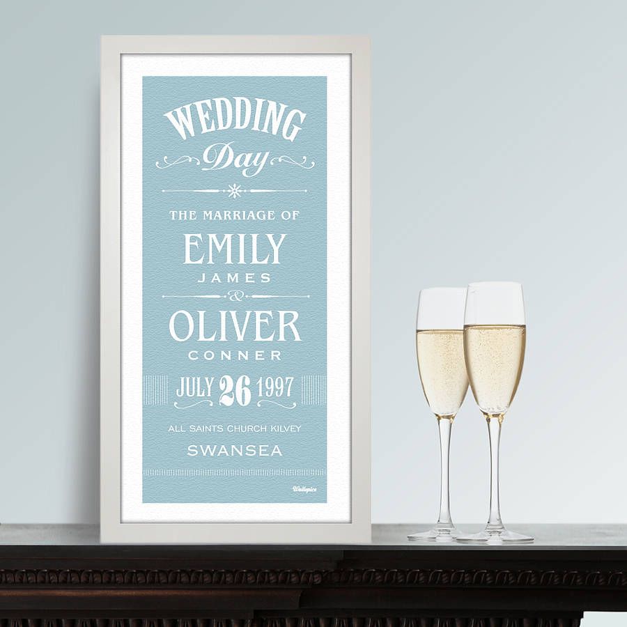 Personalised Wedding Print Posters And Weddings Personalised Wedding Print