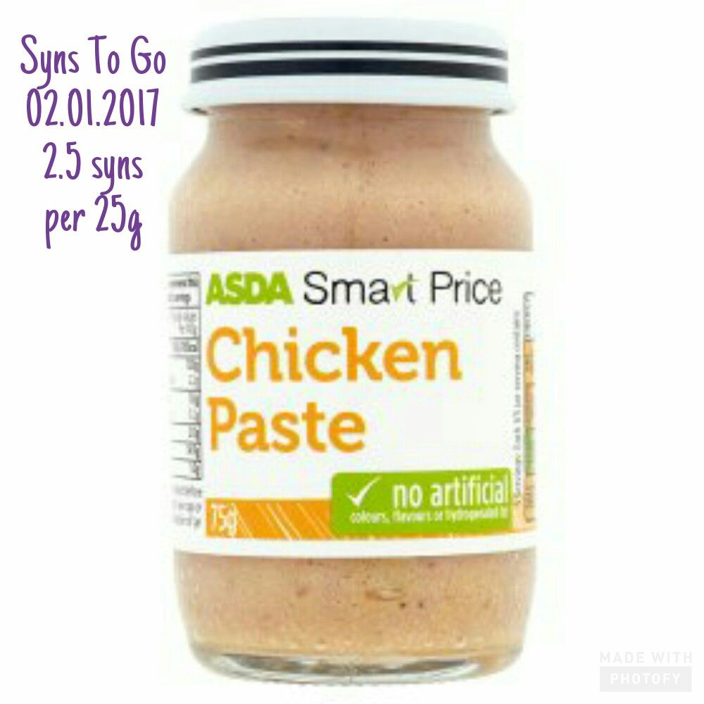 How Many Syns In Asda Smart Price Chicken Paste Search For Syns