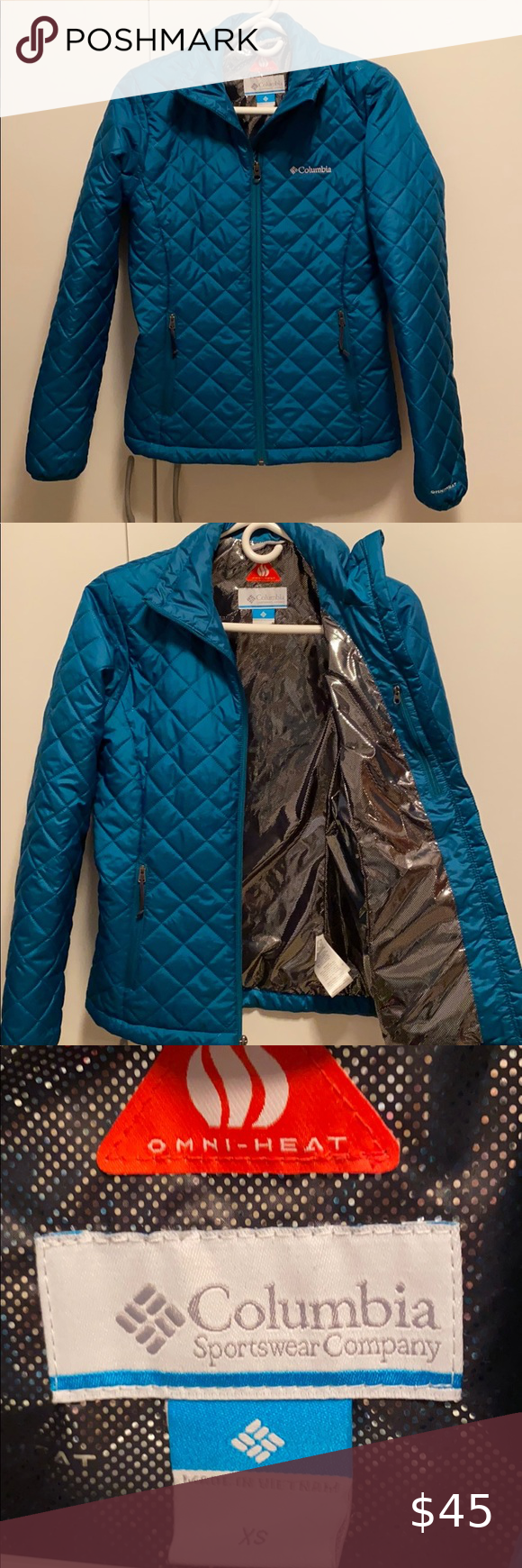 Columbia Omni Heat Quilted Puffer Jacket Excellent Used Condition No Noticeable Flaws Very Warm Omni Heat Lining Quilted Puffer Jacket Clothes Design Puffer