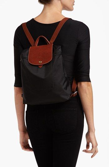 longchamp black backpack