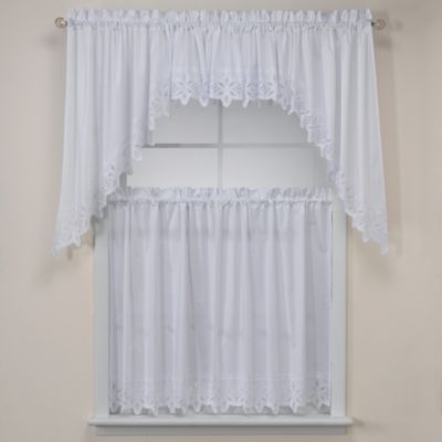 Kaitlyn Kitchen Window Curtain Tiers Bed Bath Beyond Curtains Window Curtains Kitchen Window Curtain