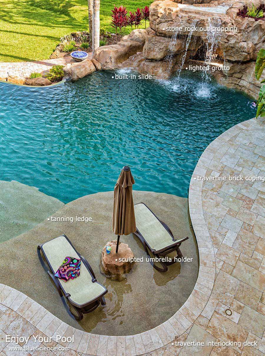 blue science award winning houston pool builder custom swimming pool stone pool deck swimming pool designs