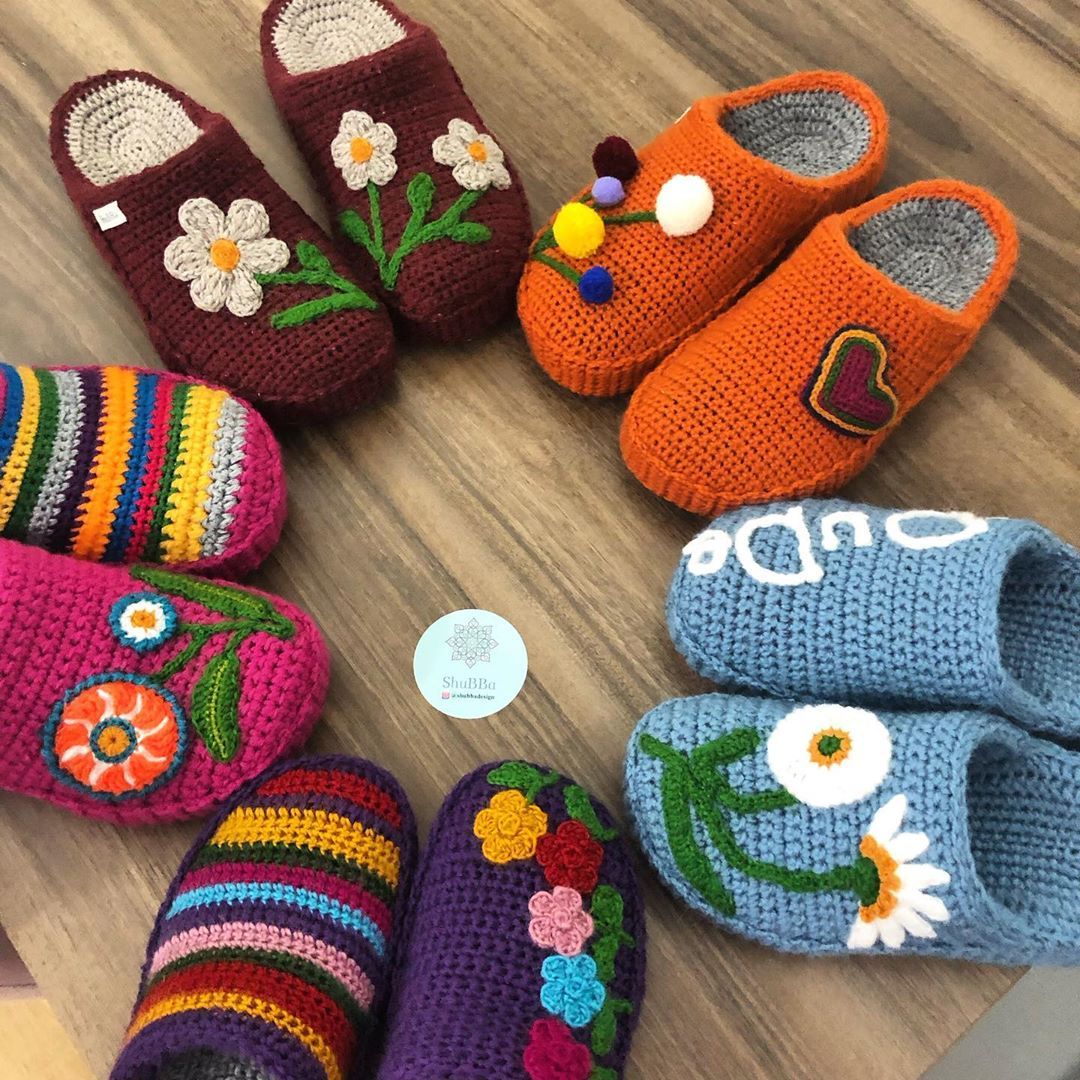 Shubba Design On Instagram Toplu Bakis Terlik Crochetaddict Slippers Clogs Handmade Tig Isleri Orgu Patikler