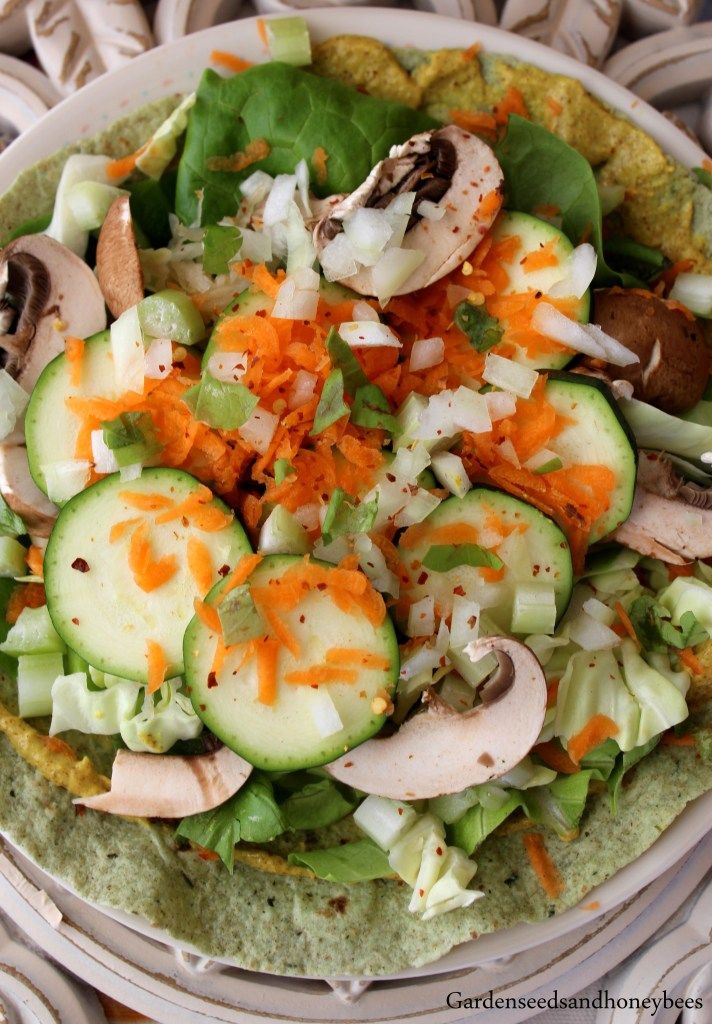 Spinach Tortilla Veggie Wraps Garden Seeds and Honey Bees Spinach