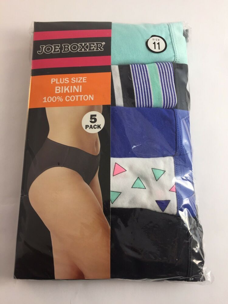 Joe Boxer Women's Plus 5-Pack Bikini Panties Joe Boxer Women's Plus 5-Pack Bikini Panties